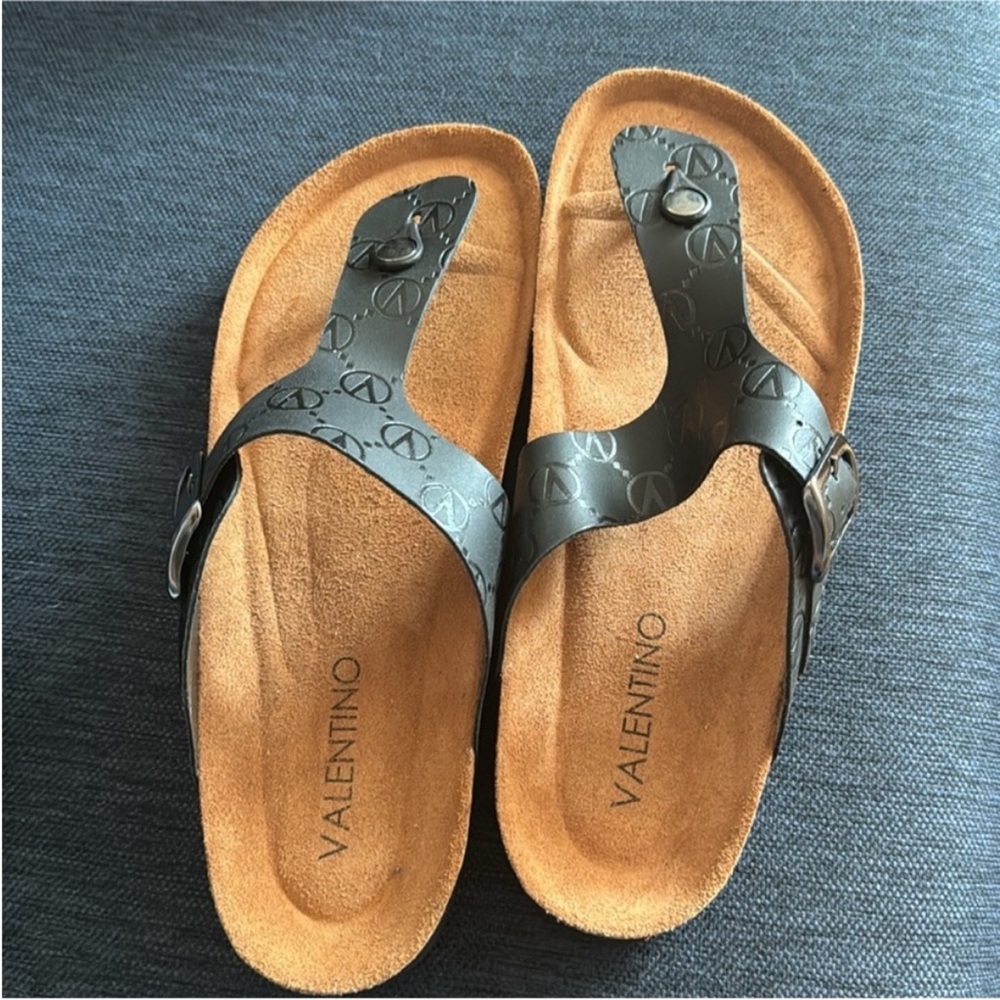 Valentino Black and Tan Sandals